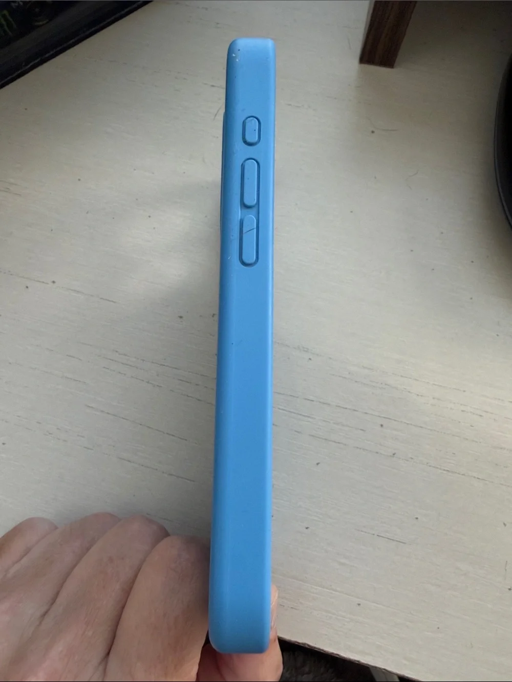 iPhone 15 Pro case 6.1” Blue silicone and microfiber